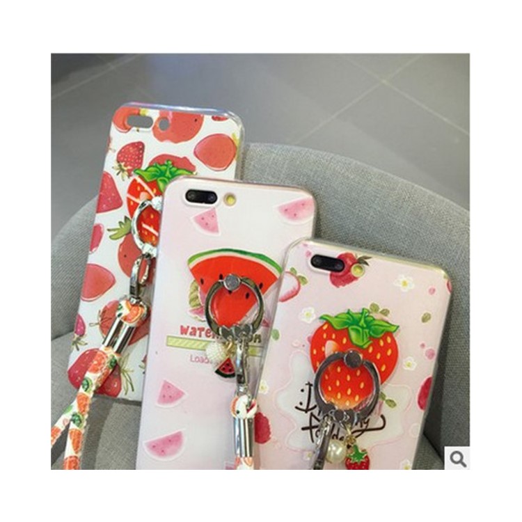 Fruit Shaped Universal Smartphone Finger Ring Holder Stand + Lanyard Kit for iPhone Samsung HTC etc. (Random)-7