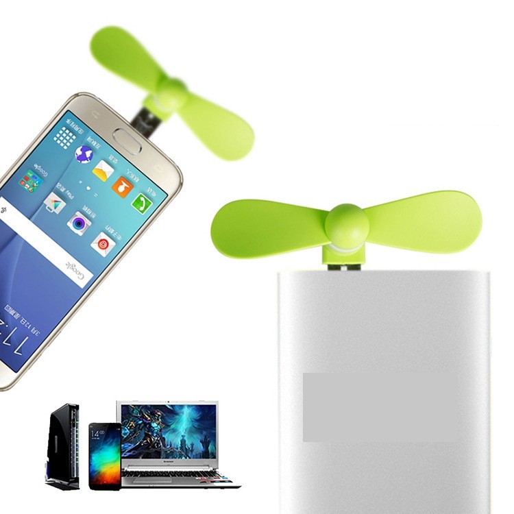 Portable OTG Micro USB Cooling Fan Mini USB Fan for Android OTG Phones, Power Bank, Laptop - Green-2