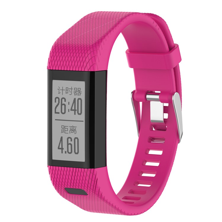 Flexible Silicone Watch Strap Replacement for Garmin Vivosmart HR+ / Approach X10 / Approach X40 - Rose-3