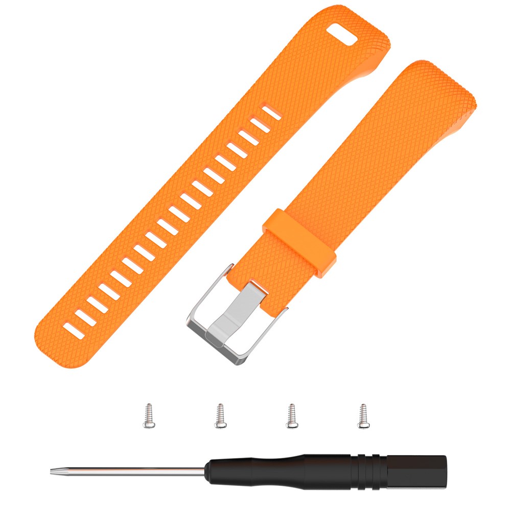 Silicone Soft Watch Band with Installation Tools for Garmin Vivosmart HR+ / Approach X10 / Approach X40 - Orange-2