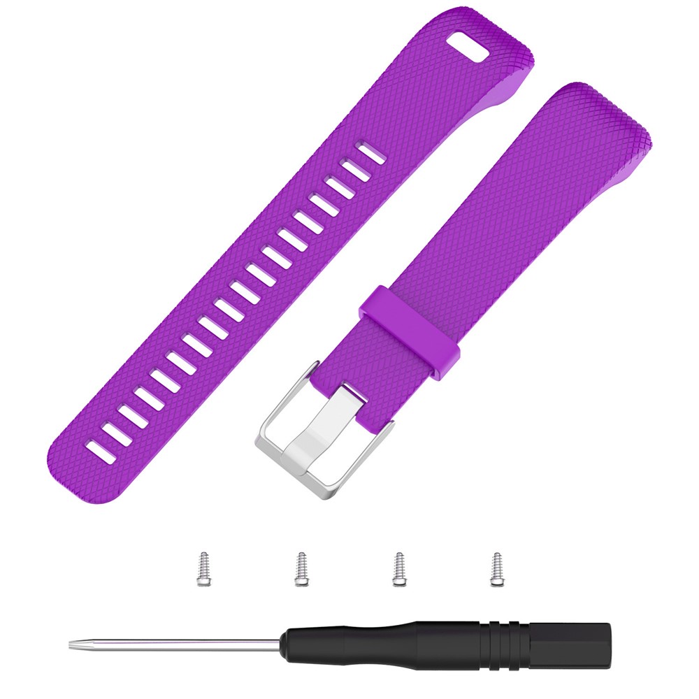 Per Garmin Vivosmart Hr+/approcci X10/X40 Sostituzione Del Cinturino da Orologio in Silicone Morbido Con Strumenti di Installazione - Viola