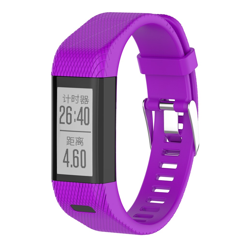 Para Garmin Vivosmart Hr+/acopargo X10/X40 Soft Silicone Ratch Strap Reemplazo de Pulsera Con Herramientas de Instalación - Violeta