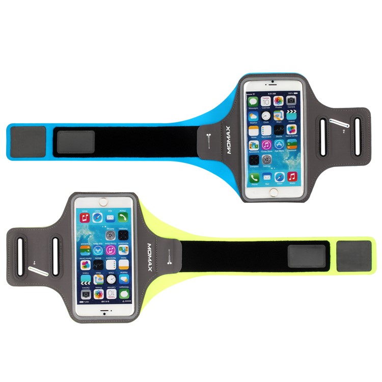 MOMAX XFIT Outdoor Sports Adjustable Lycra Fabric Running Jogging Armbands for iPhone 8 Plus/7 Plus - Blue-10