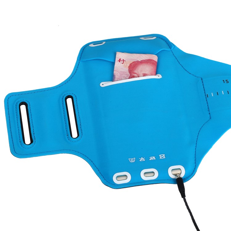 MOMAX XFIT Outdoor Sports Adjustable Lycra Fabric Running Jogging Armbands for iPhone 8 Plus/7 Plus - Blue-7