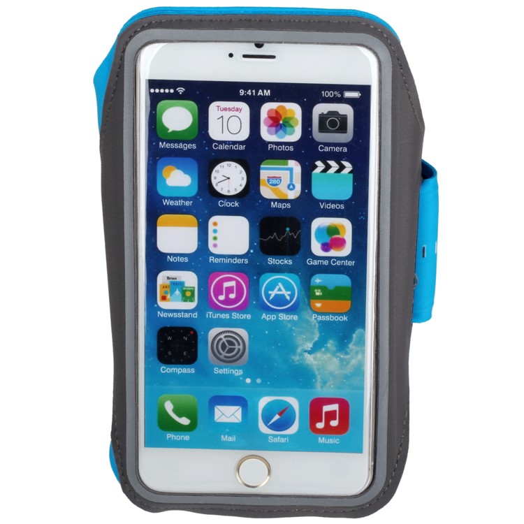 MOMAX XFIT Outdoor Sports Adjustable Lycra Fabric Running Jogging Armbands for iPhone 8 Plus/7 Plus - Blue-9