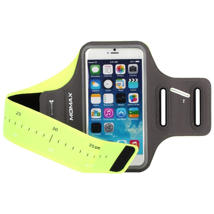 MOMAX XFIT Outdoor Sports Adjustable Lycra Fabric Gym Sports Armband Pouch for iPhone 8 Plus/7 Plus - Green-4
