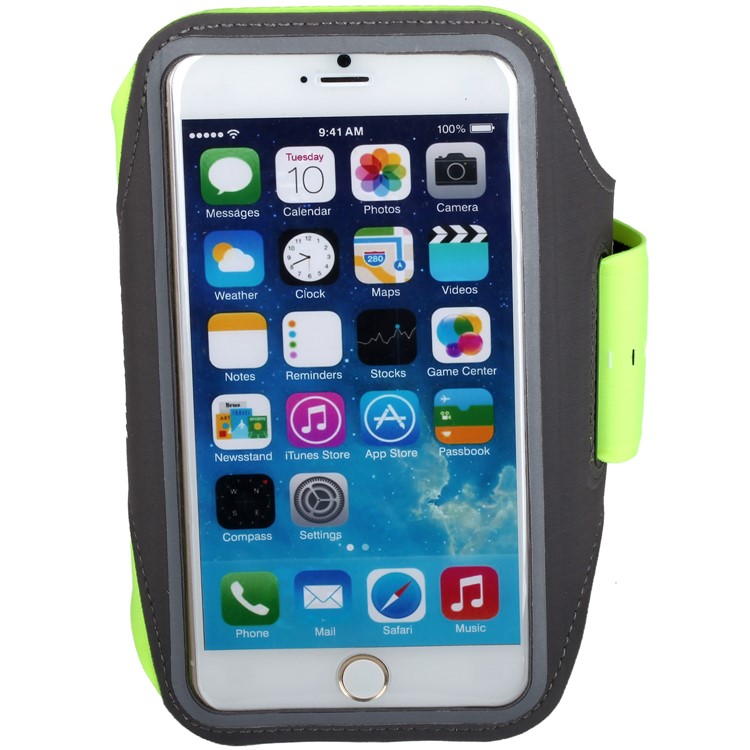 MOMAX XFIT Outdoor Sports Adjustable Lycra Fabric Gym Sports Armband Pouch for iPhone 8 Plus/7 Plus - Green-9