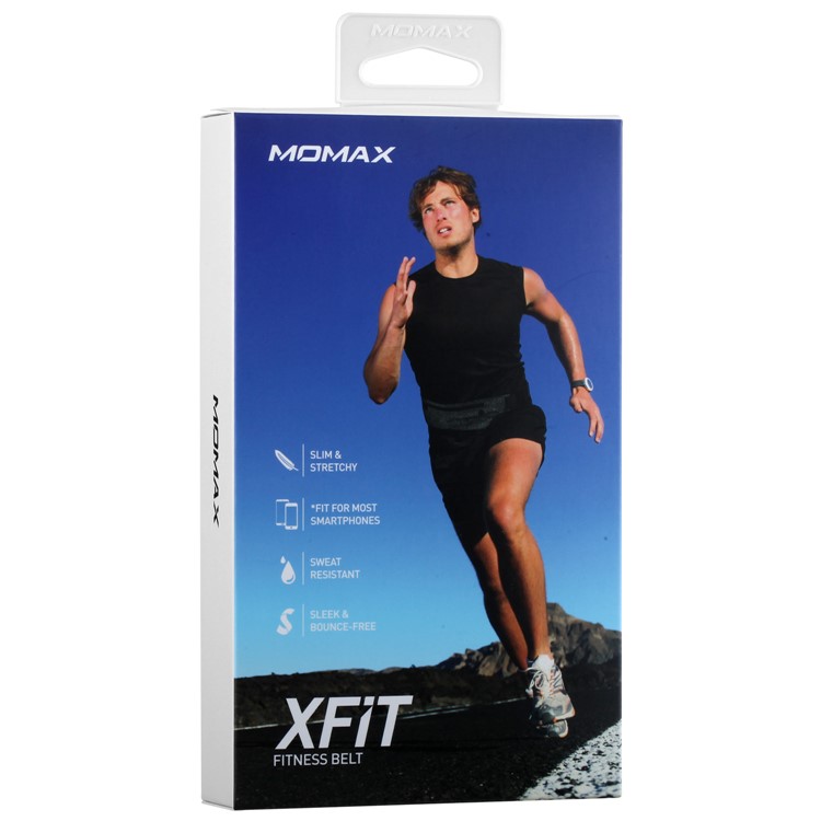 MOMAX XFIT Thin Breathable Sport Zipped Waist Bag for iPhone 7 Plus, etc. - Grey-10