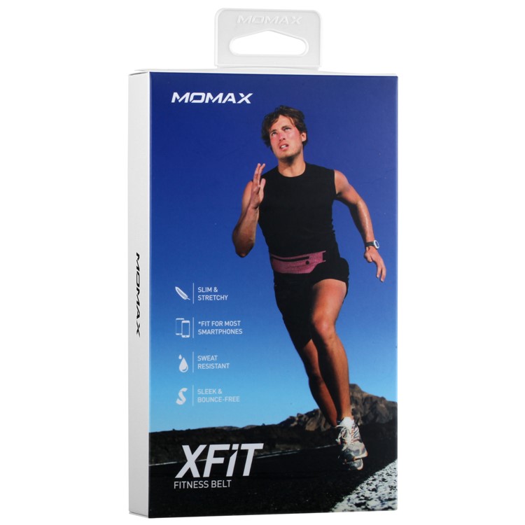 MOMAX XFIT Thin Breathable Waist Bag Sport Zipped Pouch for iPhone 7 Plus, etc. - Pink-10