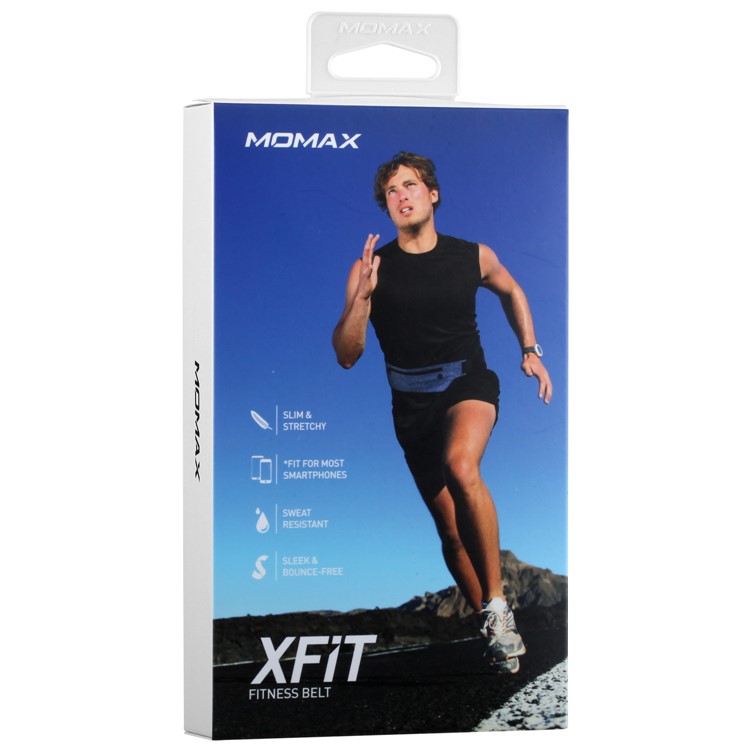 MOMAX XFIT Slim Running Zipped Waist Pouch for iPhone 7 Plus, etc. - Blue-10