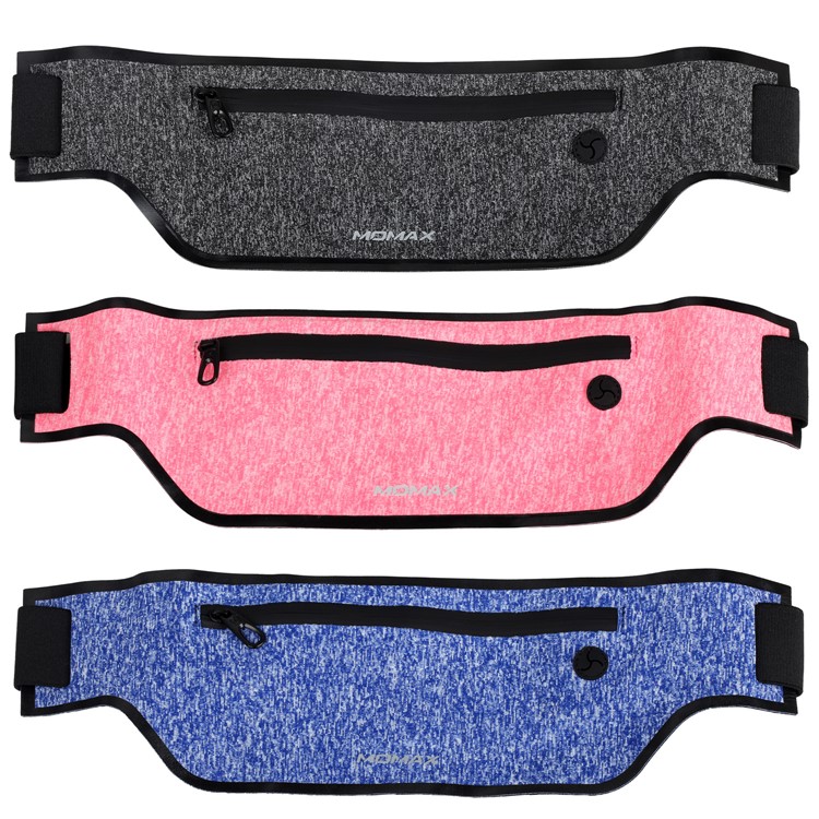 MOMAX XFIT Slim Running Zipped Waist Pouch for iPhone 7 Plus, etc. - Blue-8
