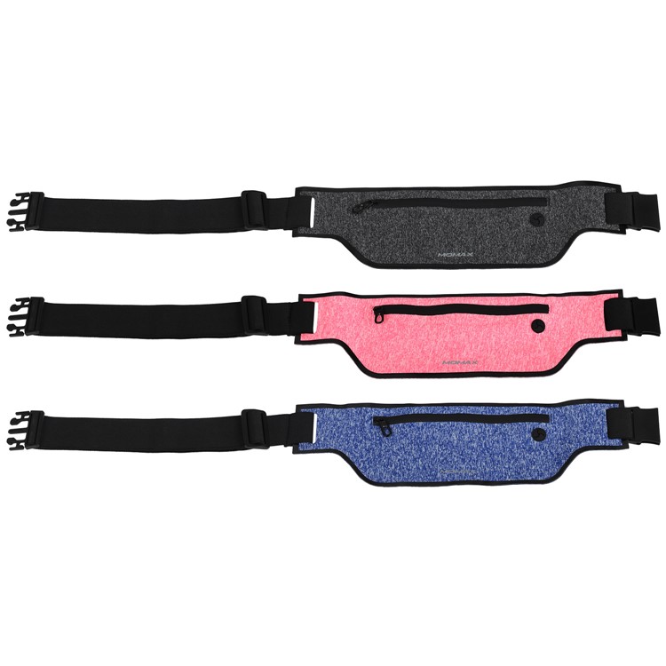 MOMAX XFIT Slim Running Zipped Waist Pouch for iPhone 7 Plus, etc. - Blue-9
