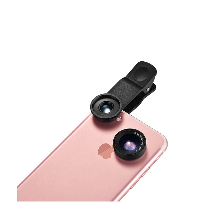 HOCO PH6 Clip-on High Definition 110° Wide Angle + 10X Macro Lens for iPhone Samsung Smartphones-1