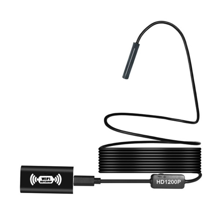 YPC110B 3.5M IP68 Wireless Endoscope HD 1200P WiFi Borescope Inspection Snake Camera for Android and IOS - Black-1