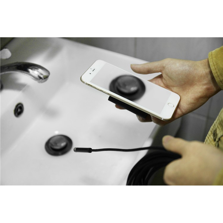 YPC110B 3.5M IP68 Wireless Endoscope HD 1200P WiFi Borescope Inspection Snake Camera for Android and IOS - Black-16