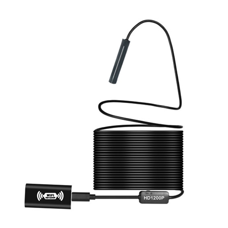 YPC110B 3.5M IP68 Wireless Endoscope HD 1200P WiFi Borescope Inspection Snake Camera for Android and IOS - Black-2