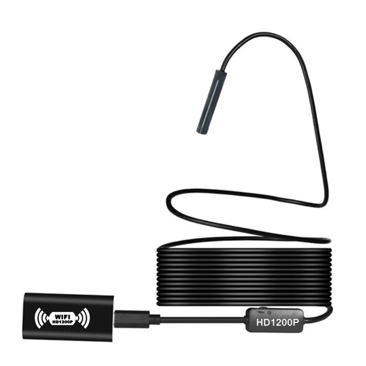 YPC110B 3.5M IP68 Wireless Endoscope HD 1200P WiFi Borescope Inspection Snake Camera for Android and IOS - Black-3