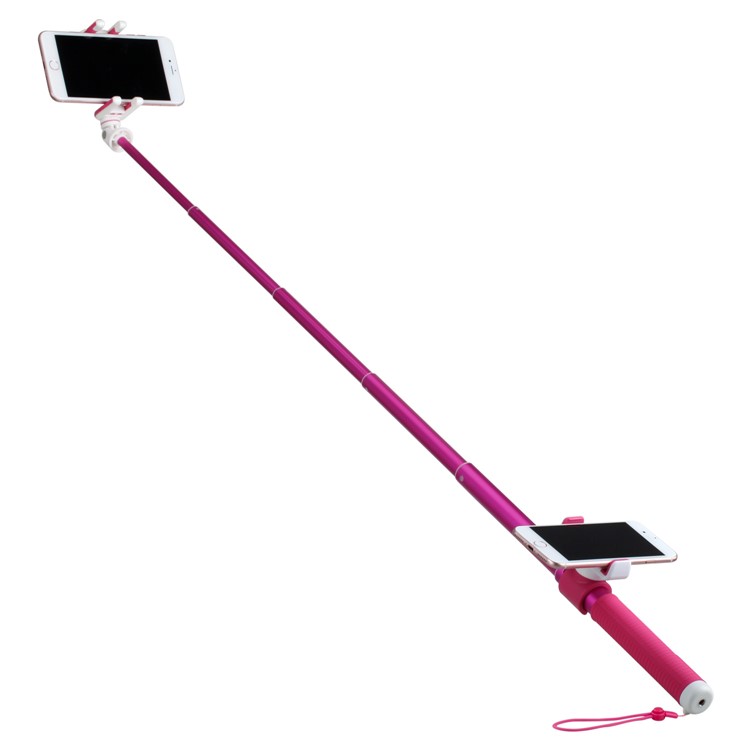 MOMAX Selfie Hero DUO Dual Mount Adapter Handheld Bluetooth Selfie Stick for iPhone GoPro - Rose-5
