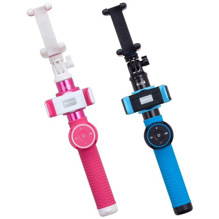MOMAX Selfie Hero DUO Extendable Dual Holder Bluetooth Selfie Stick Monopod for iPhone GoPro - Blue-15
