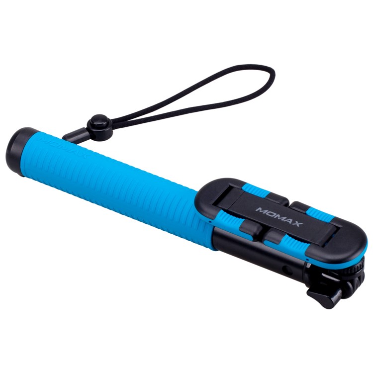 MOMAX Selfie Hero DUO Extendable Dual Holder Bluetooth Selfie Stick Monopod for iPhone GoPro - Blue-7