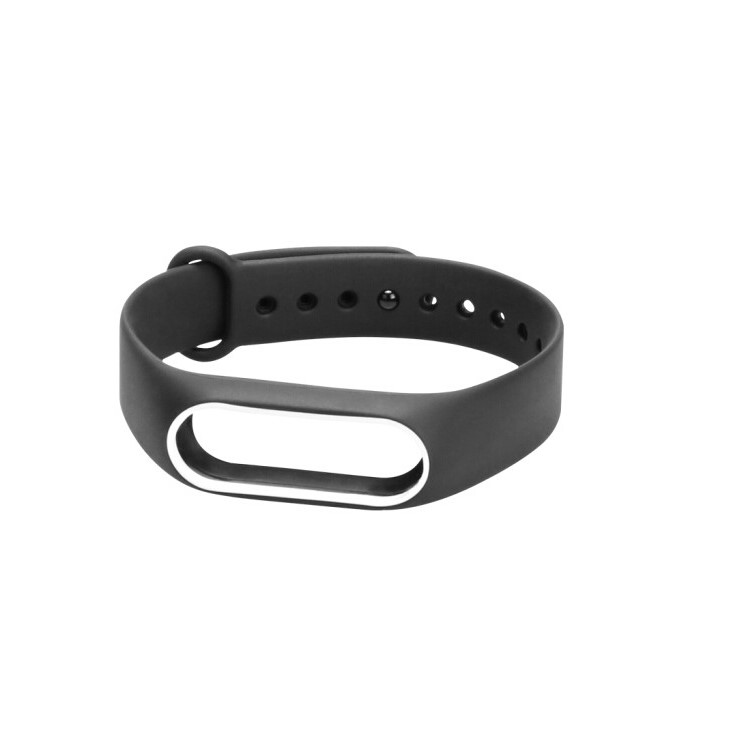 TPU Anti-lost Wrist Band Replacement for Xiaomi Mi Band 2 - Black + White-2