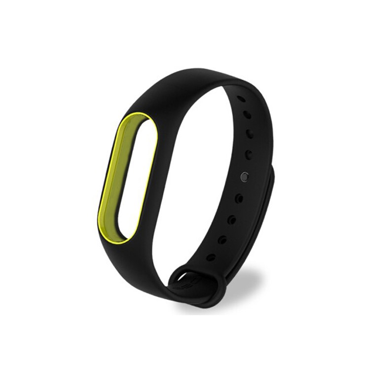 Anti-lost TPU Soft Wrist Band for Xiaomi Mi Band 2 - Black + Yellow-1