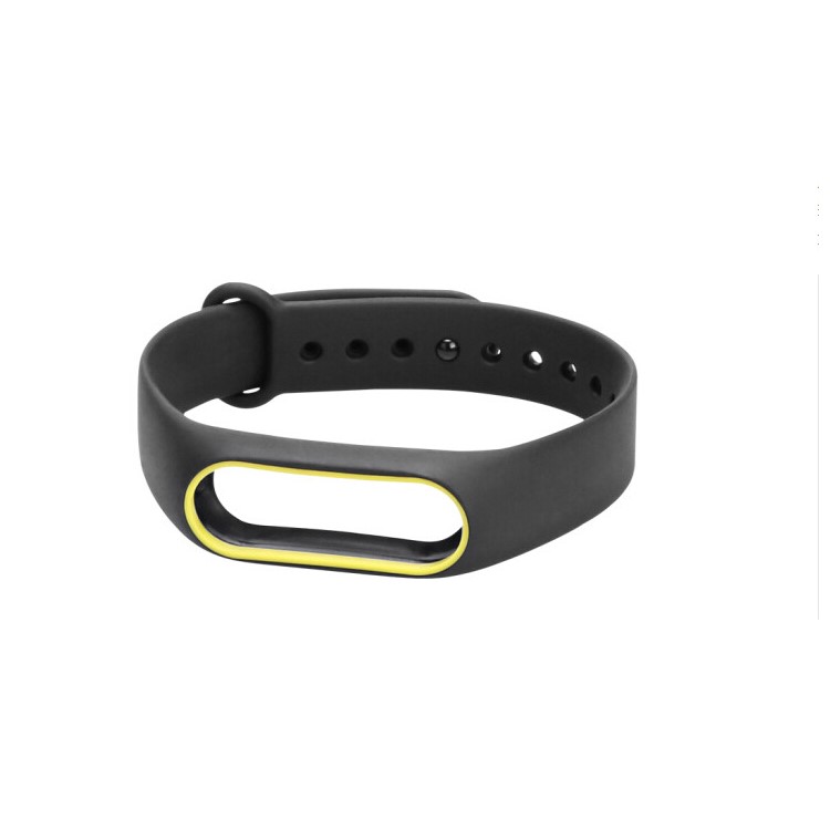 Anti-lost TPU Soft Wrist Band for Xiaomi Mi Band 2 - Black + Yellow-3