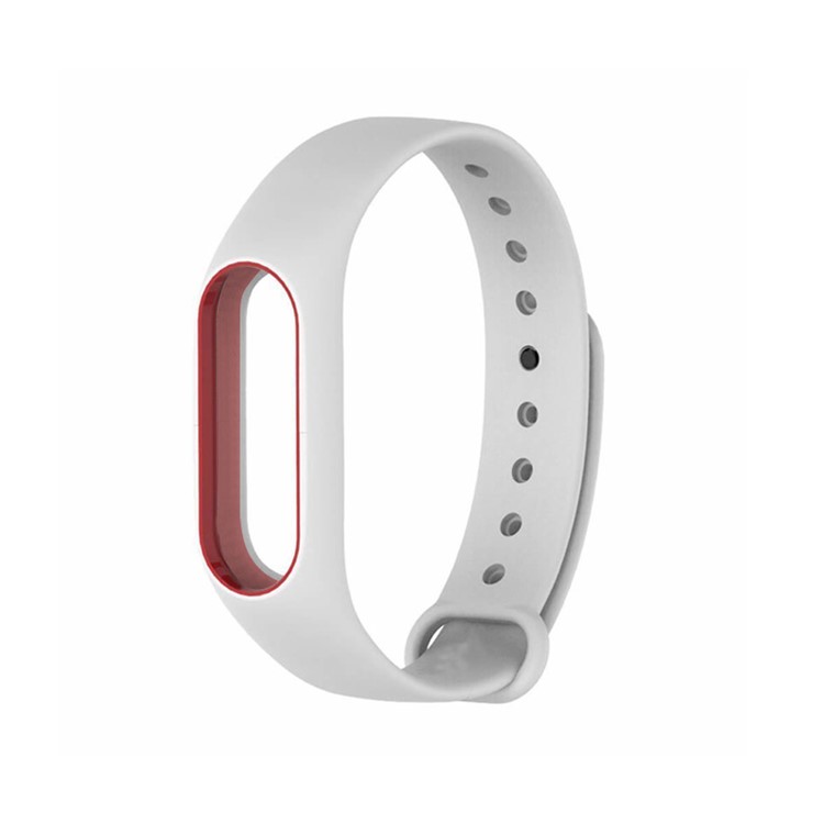 Anti-lost TPU Soft Wrist Strap for Xiaomi Mi Band 2 - White + Red-1
