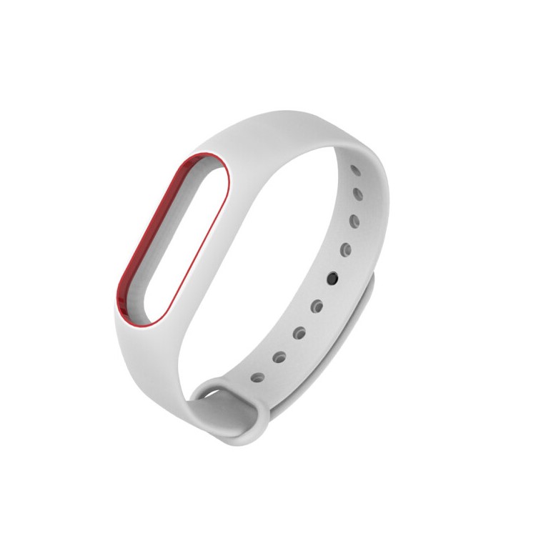 Anti-lost TPU Soft Wrist Strap for Xiaomi Mi Band 2 - White + Red-2