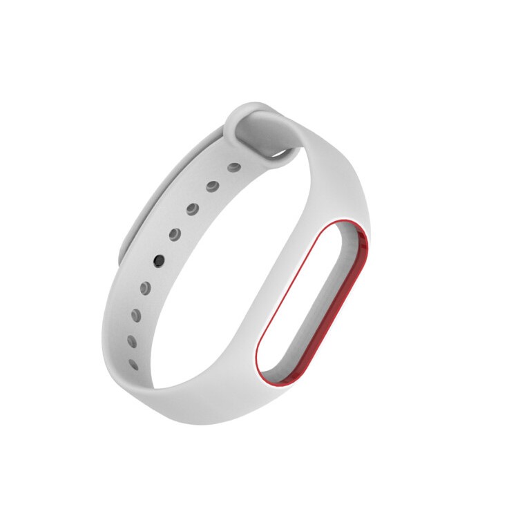 Anti-lost TPU Soft Wrist Strap for Xiaomi Mi Band 2 - White + Red-4