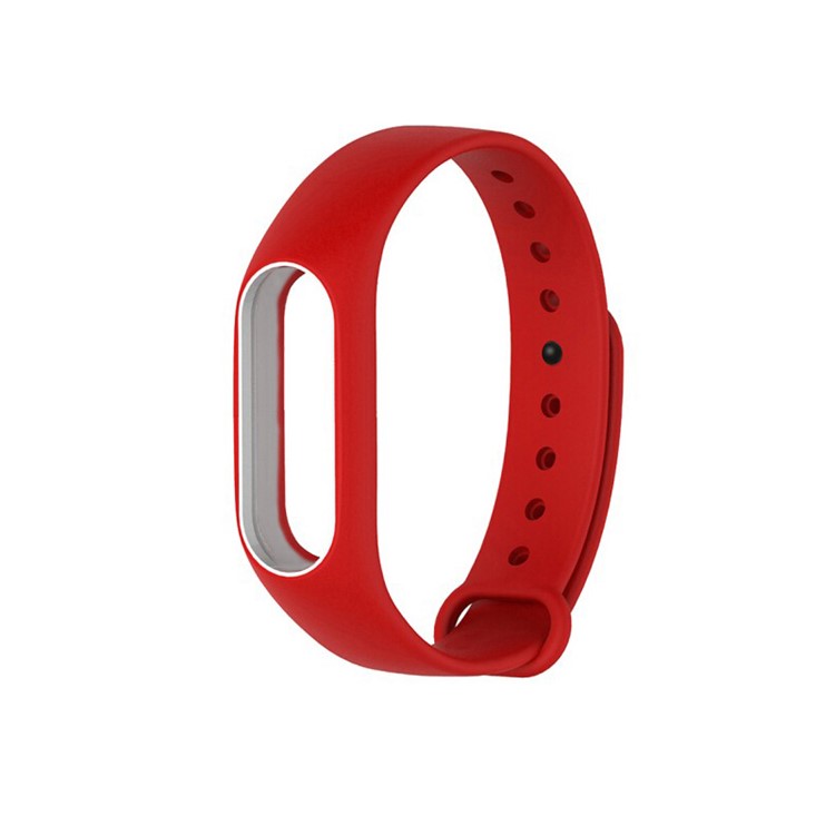 Anti-lost TPU Watch Band Replacement for Xiaomi Mi Band 2 - Red + White-1