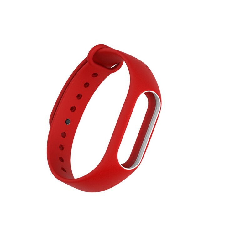 Anti-lost TPU Watch Band Replacement for Xiaomi Mi Band 2 - Red + White-3