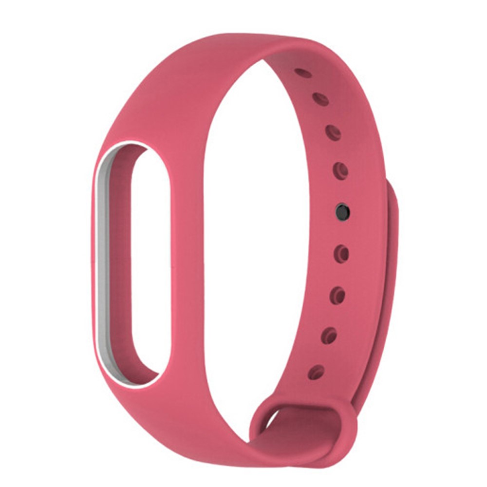 Anti-lost TPU Watch Strap Replacement for Xiaomi Mi Band 2 - Pink + White-1