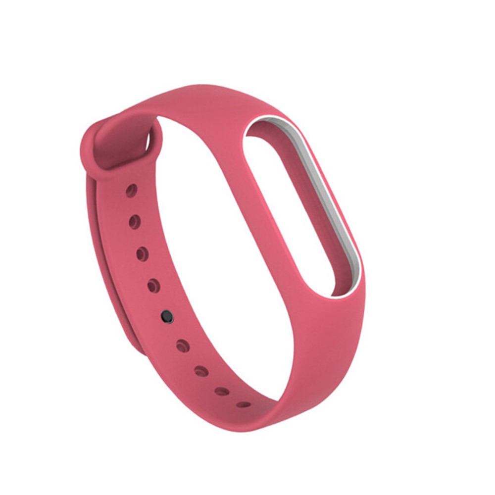 Anti-lost TPU Watch Strap Replacement for Xiaomi Mi Band 2 - Pink + White-2