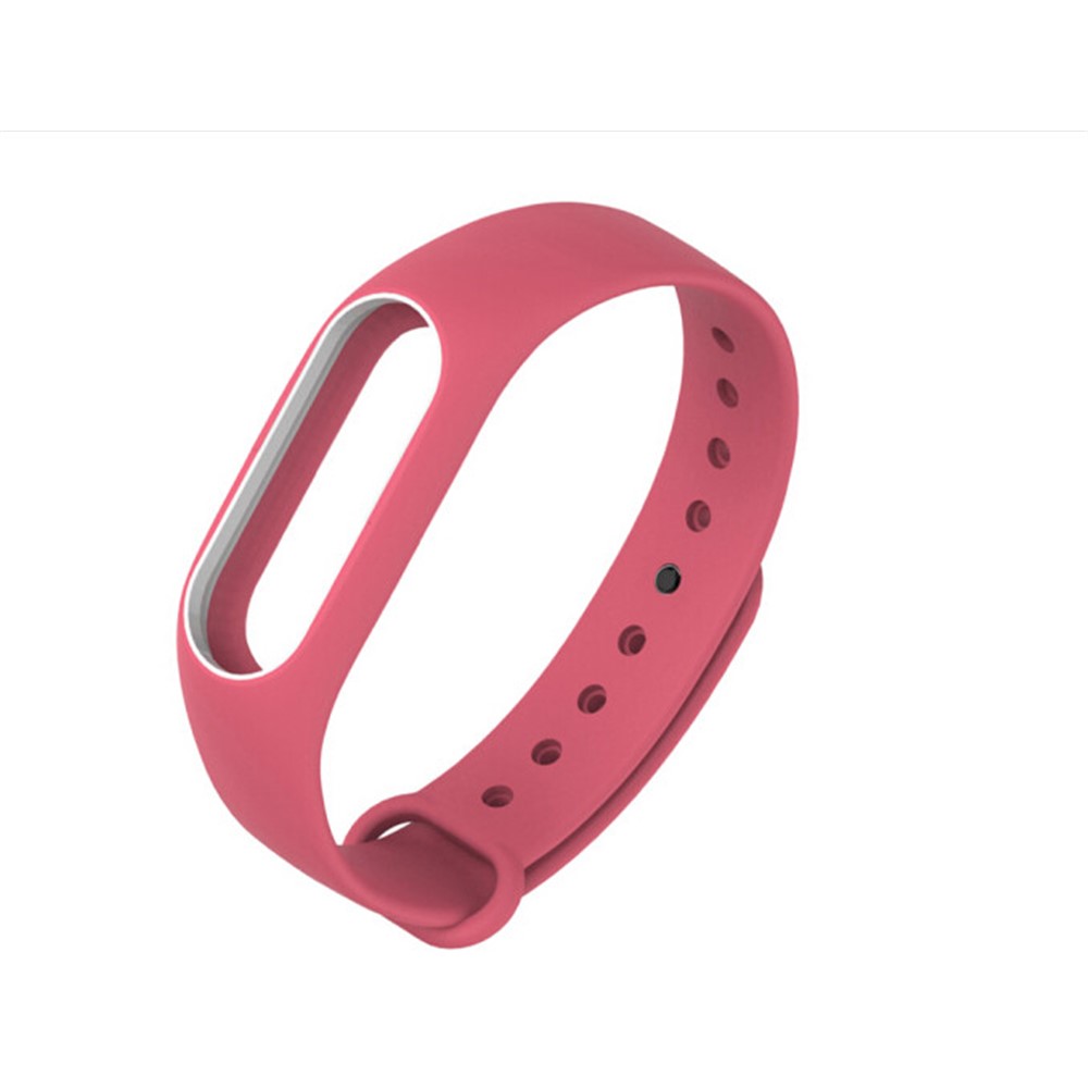 Anti-lost TPU Watch Strap Replacement for Xiaomi Mi Band 2 - Pink + White-3
