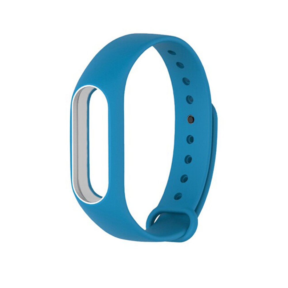 TPU Anti-lost Watch Strap Replacement for Xiaomi Mi Band 2 - Baby Blue + White-1