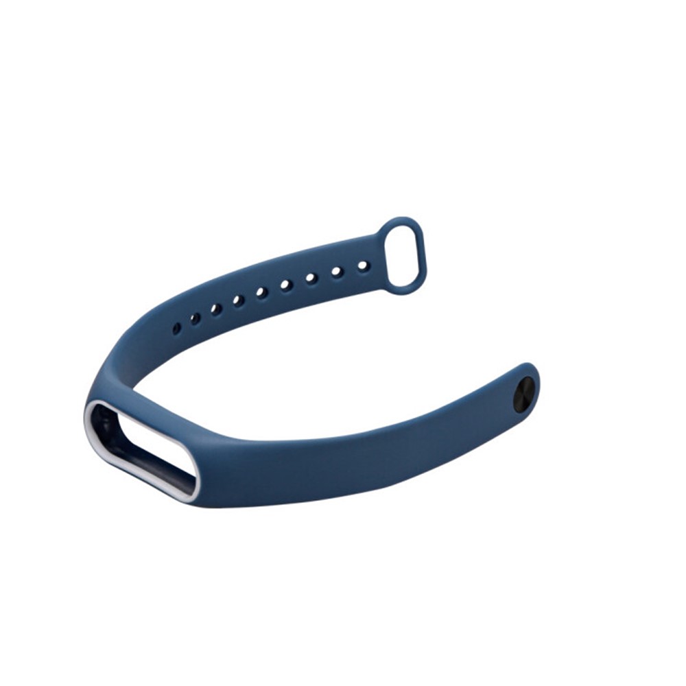 Anti-lost TPU Wrist Band Watch Strap for Xiaomi Mi Band 2 - Dark Blue + White-3