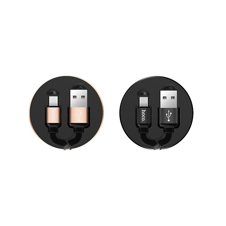 HOCO U23 Retractable USB Cable Type-c Sync Charging Cable - Gold Color-3