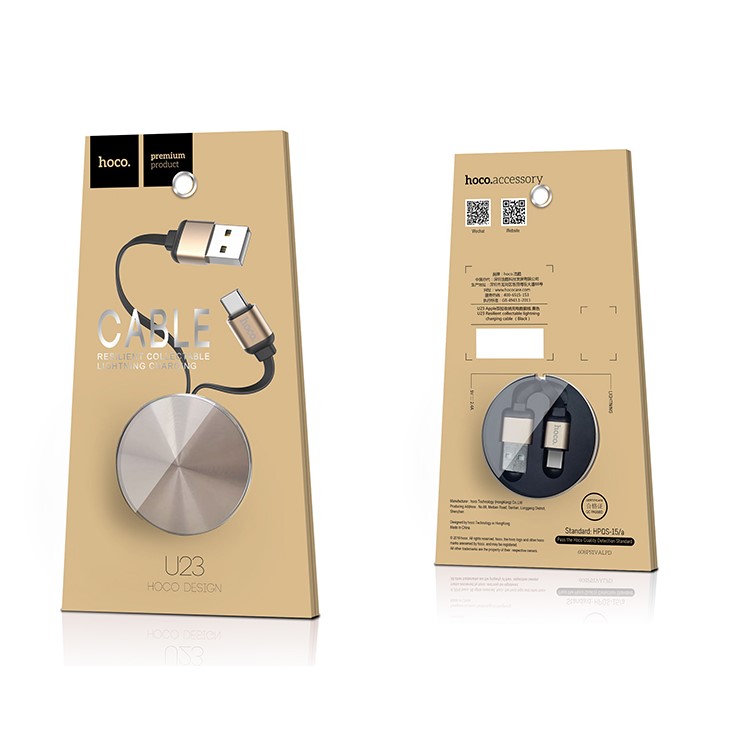 HOCO U23 Portable Retractable USB Cable Micro USB Sync & Charge Adapter Cable - Gold Color-4