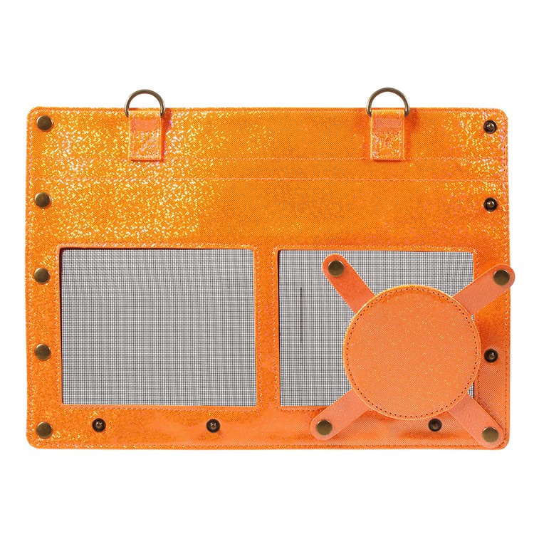 Premium PU Leather Sleeve Pouch Carry Bag with Removable Straps for Amazon Echo Speaker - Orange-10