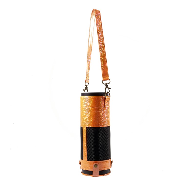 Premium PU Leather Sleeve Pouch Carry Bag with Removable Straps for Amazon Echo Speaker - Orange-3