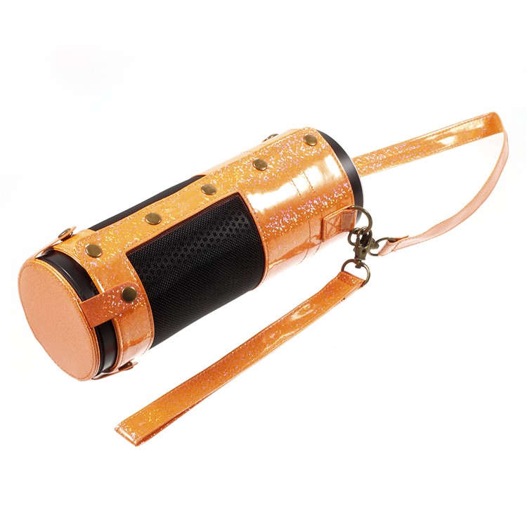 Premium PU Leather Sleeve Pouch Carry Bag with Removable Straps for Amazon Echo Speaker - Orange-7