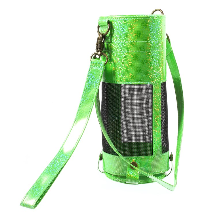 Premium PU Leather Sleeve Pouch Bag Carry Cover with Lanyards for Amazon Echo Speaker - Green-1