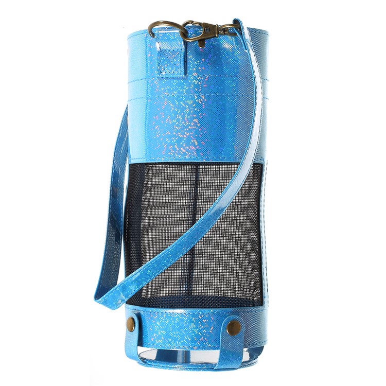 Premium PU Leather Sleeve Bag Carry Pouch Case with Lanyards for Amazon Echo Speaker - Blue-1