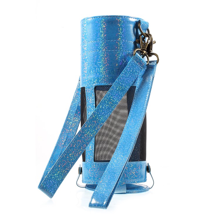 Premium PU Leather Sleeve Bag Carry Pouch Case with Lanyards for Amazon Echo Speaker - Blue-2