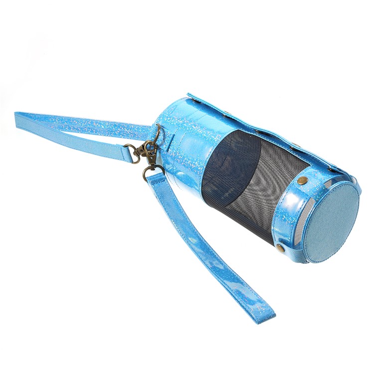 Premium PU Leather Sleeve Bag Carry Pouch Case with Lanyards for Amazon Echo Speaker - Blue-3