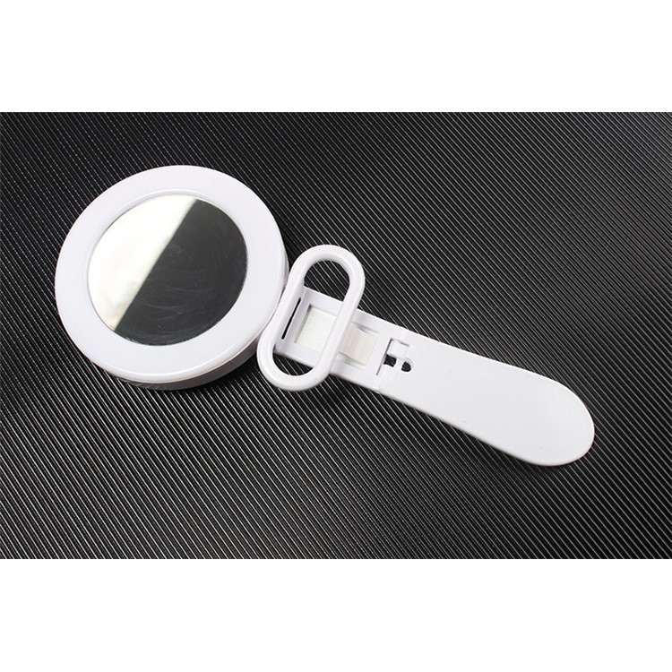 PICKOGEN Universal Clip-On Dimmable LED Selfie Fill Light with Makeup Mirror for iPhone X/8/8 Plus - White-2