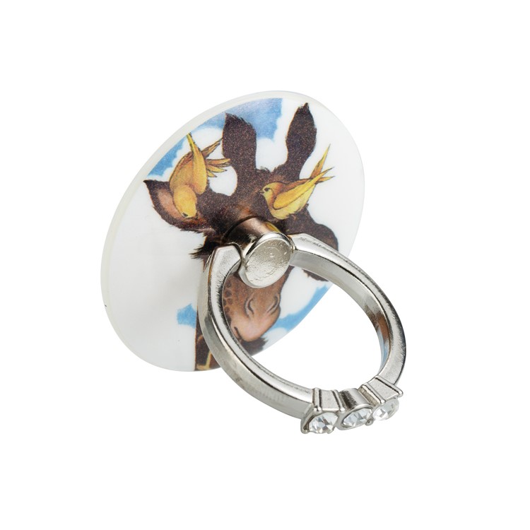 Patterned Universal Rotary Finger Grip Ring Desktop Stand for iPhone 8, Samsung Note 8 - Giraffe-3