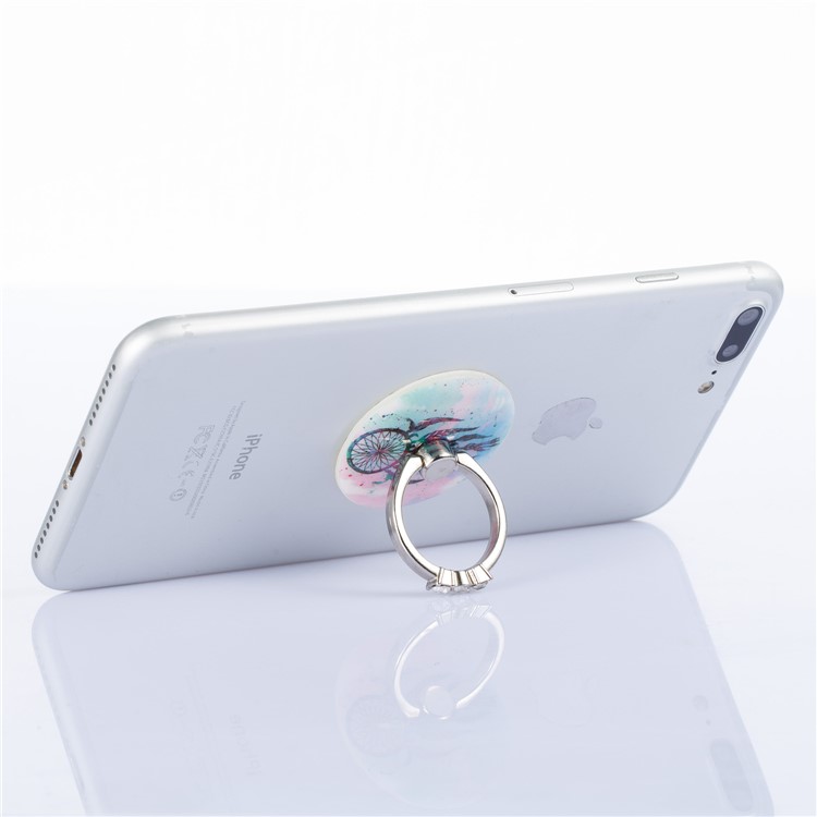 Patterned Universal Cellphone Desktop Mount Stand Finger Grip Holder for iPhone 8, Samsung Note 8 - Dream Catcher-4