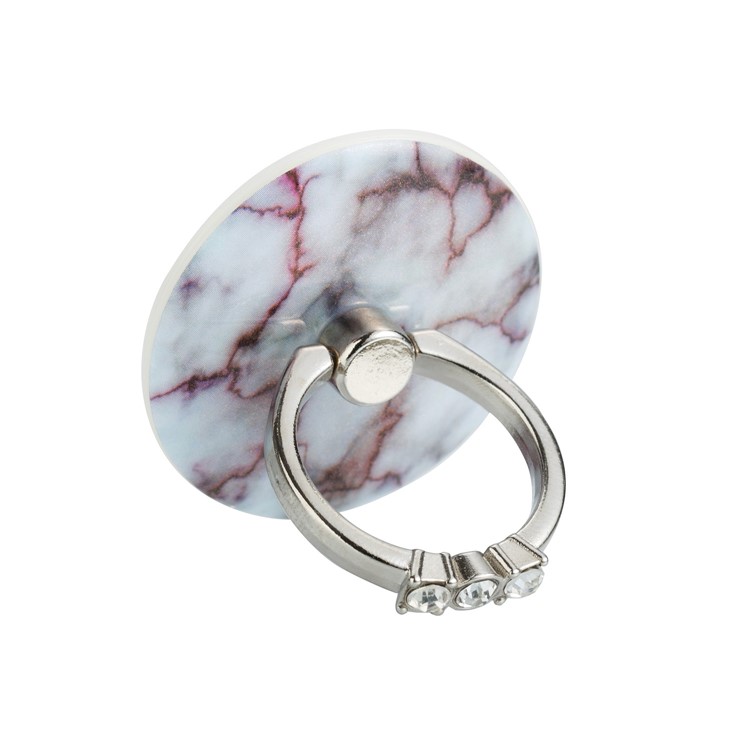 Patterned Universal Kickstand Rhinestone Finger Grip Ring Holder for Smartphones - Marble Pattern-3
